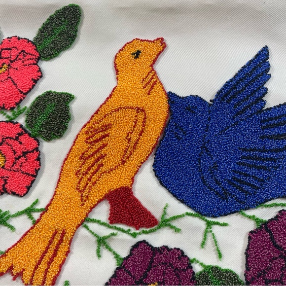 unbranded Other - Embroidered Pillow Case Floral Birds Morning glory pillowcases  purple p…